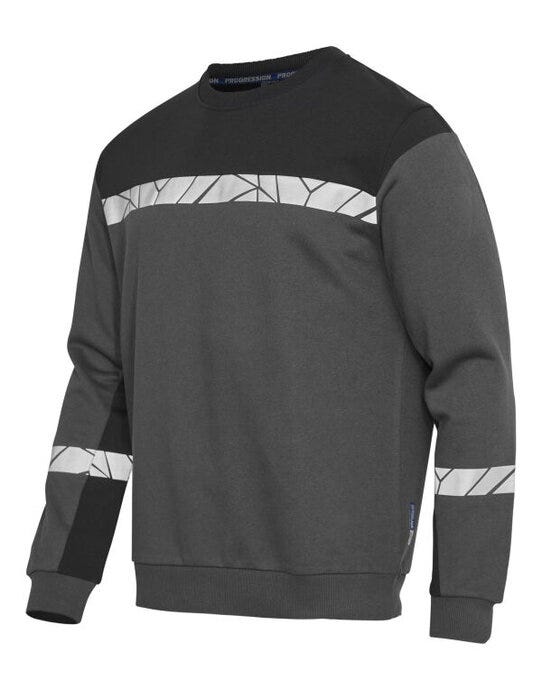 ProJob Workwear ProJob Progression 7101 Sweatshirt - PJ647101 - Grey Black - Customisable Mens Sweatshirts &amp; Hoodies