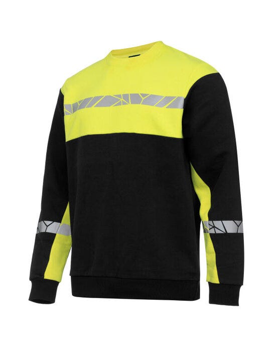ProJob Workwear ProJob Progression 7101 Sweatshirt - PJ647101 - Black Yellow - Customisable Mens Sweatshirts &amp; Hoodies