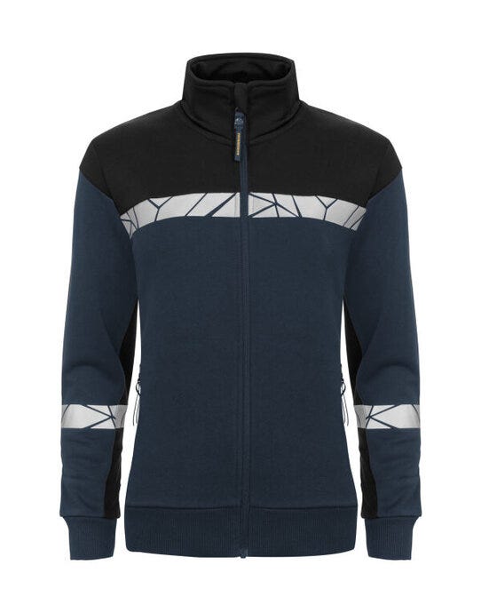 ProJob Workwear ProJob Progression 7105 Ladies FZ Sweat - PJ647105 - Navy Black - Customisable Ladies Workwear
