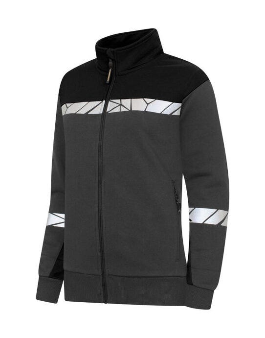 ProJob Workwear ProJob Progression 7105 Ladies FZ Sweat - PJ647105 - Grey Black - Customisable Ladies Workwear