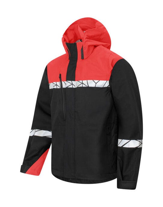 ProJob Workwear ProJob Progression 7414 Shell Jacket - PJ647414 - Black Red - Customisable MENS OUTER JACKETS