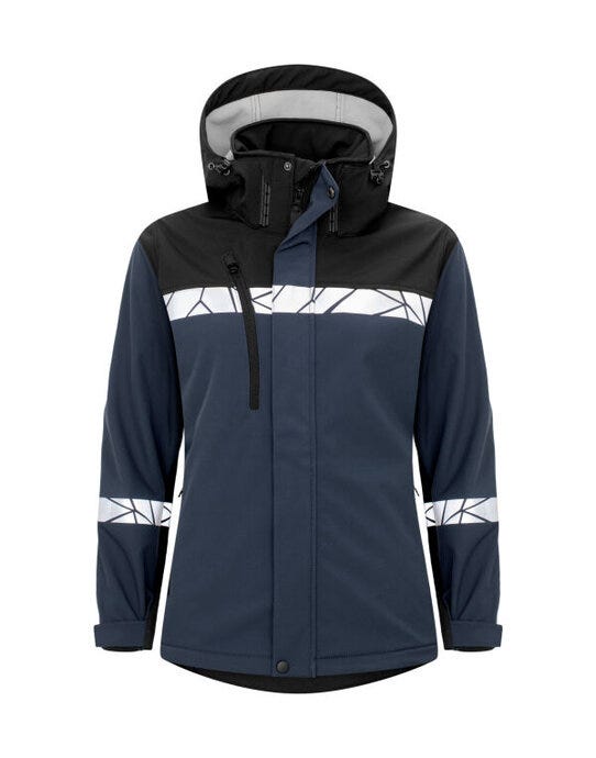 ProJob Workwear ProJob Progression 7417 Ladies Softshell - PJ647417 - Navy Black - Customisable Ladies Jackets