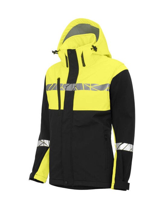 ProJob Workwear ProJob Progression 7417 Ladies Softshell - PJ647417 - Black Yellow - Customisable Ladies Jackets
