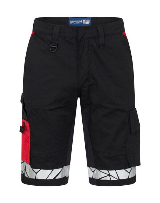 ProJob Workwear ProJob 7510 Work Shorts - PJ647510 - Black Red - Customisable Ladies Shorts