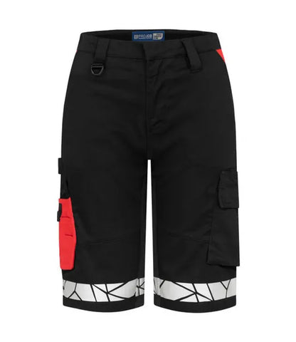 Progression 7514 Ladies Work Shorts - PJ647514 - Black Red - Customisable Shorts