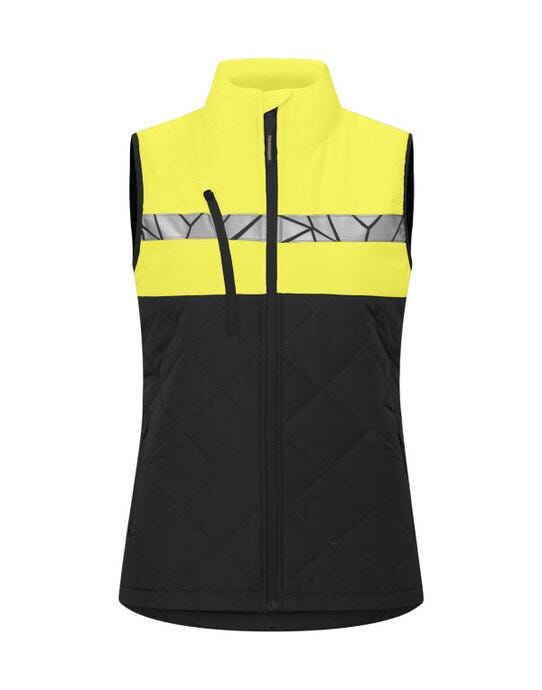 ProJob Workwear ProJob Progression 7701 Ladies Vest - PJ647701 - Black Yellow - Customisable Ladies Jackets