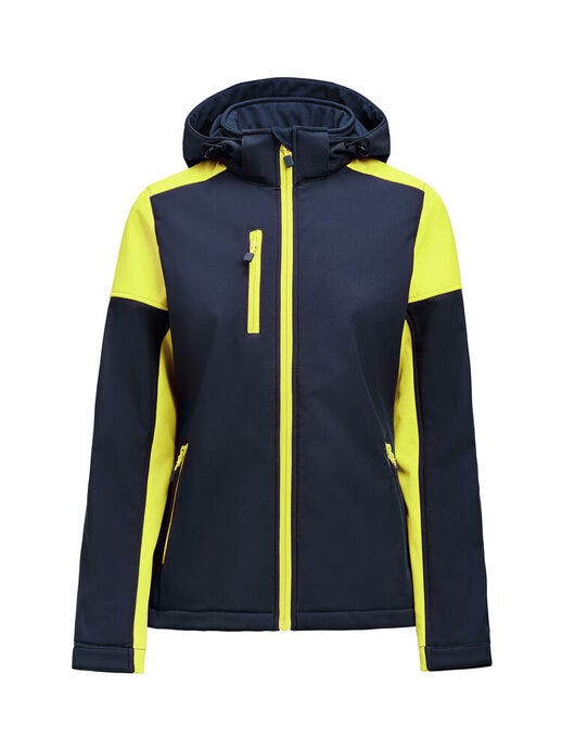 Ladies Softshell - PP2261066 - Navy Neon Yellow - Customisable Jacket