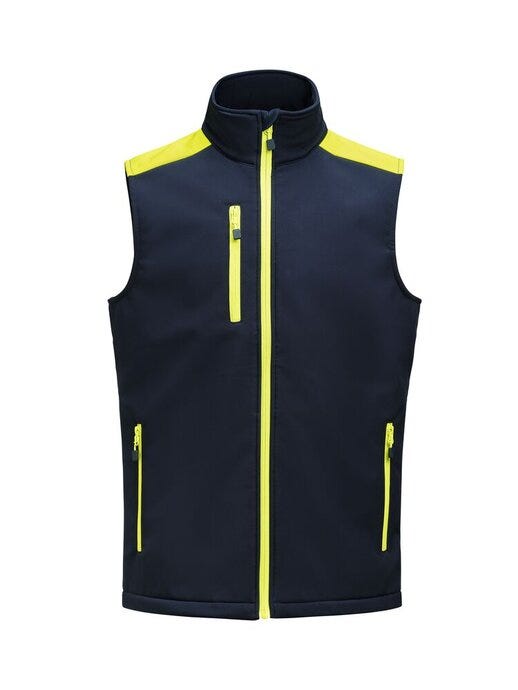 Printer Prime Softshell Vest - PP2261083 - Navy Neon Yellow - Customisable MENS OUTER JACKETS