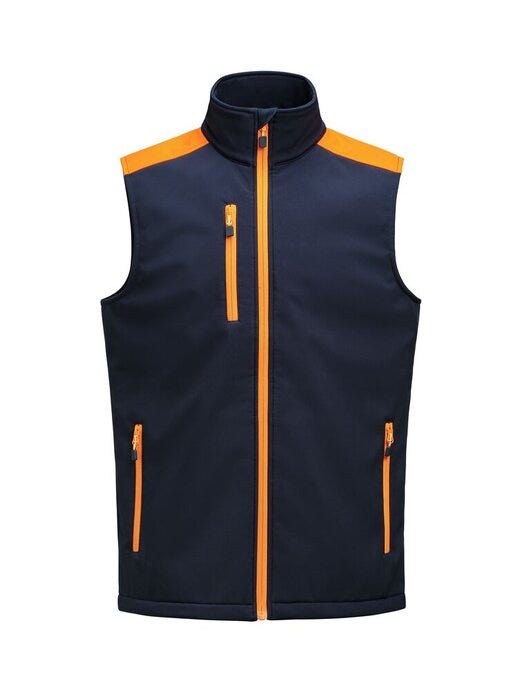 Printer Prime Softshell Vest - PP2261083 - Navy Neon Orange - Customisable MENS OUTER JACKETS