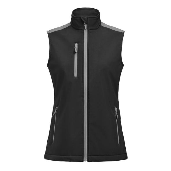Printer Prime Ladies Softshell Vest - PP2261084 - Black Anthracite - Customisable Ladies Softshell