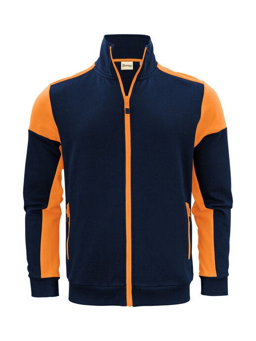 Full Zip Sweater - PP2262061 - Navy Neon Orange - Customisable Sweatshirts
