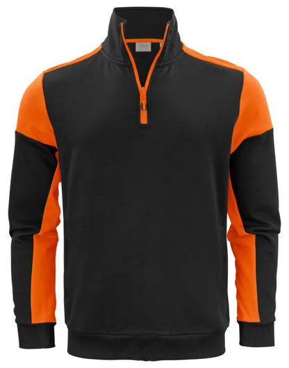 Printer Prime Half Zip Sweater PP2262069 - Black Orange - Customisable Sweatshirts