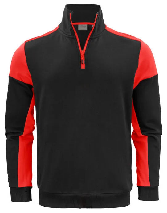 Printer Prime Half Zip Sweater PP2262069 - Black Red - Customisable Sweatshirts