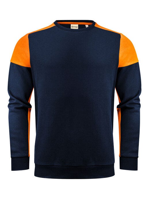Crewneck - PP2262071 - Navy Neon Orange - Customisable Sweatshirts