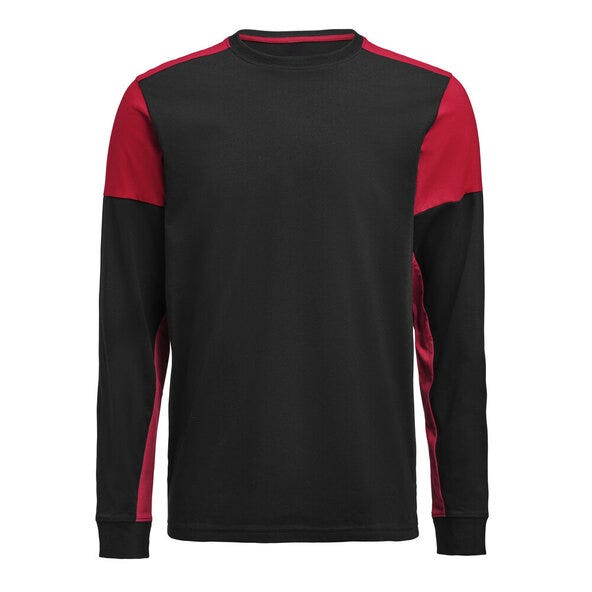 Printer Prime Long Sleeve T-Shirt - PP2264036 - Black Red - Customisable MENS LONG SLEEVE T-SHIRTS