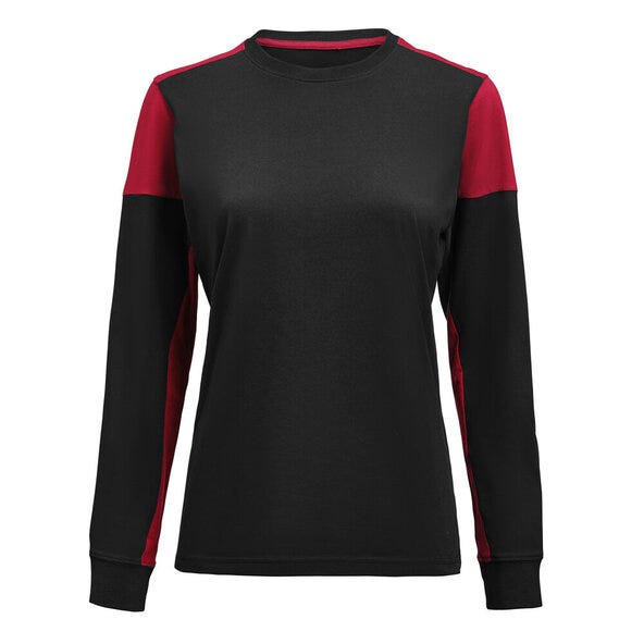 Printer Prime Ladies Long Sleeve T-Shirt - PP2264037 - Black Red - Customisable LADIES LONG SLEEVE T-SHIRTS