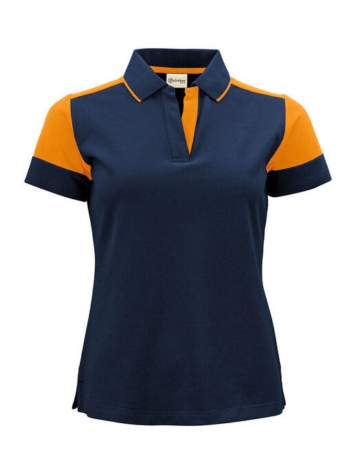 Ladies Polo - PP2265025 - Navy Neon Orange - Customisable Polo Shirts