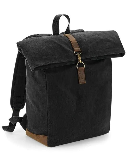 Quadra Heritage Waxed Canvas Backpack qd655 - - Customisable Bags