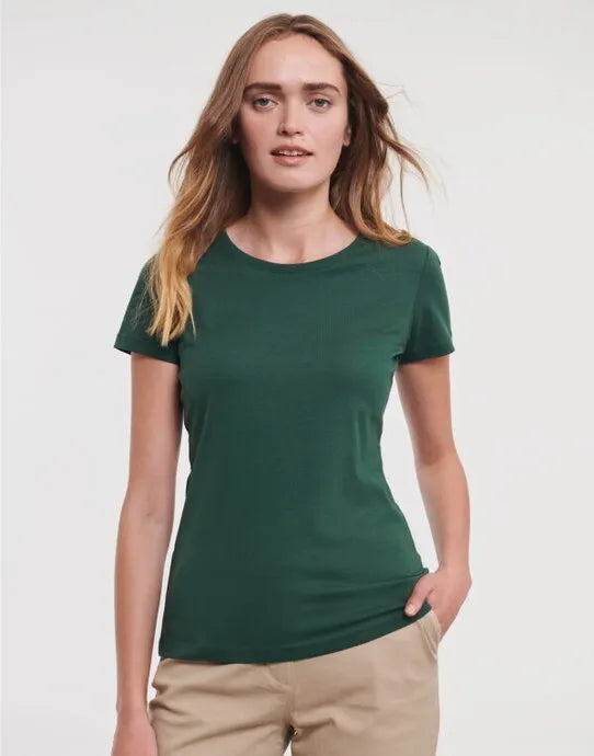 Russell Short Sleeve Collection Russell Short Sleeve Ladies Pure Organic T R108F - - Customisable T-Shirt