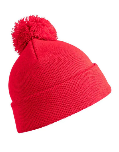 Result Winter Essentials Pom Pom Beanie rc028x - Red O S - Customisable Caps