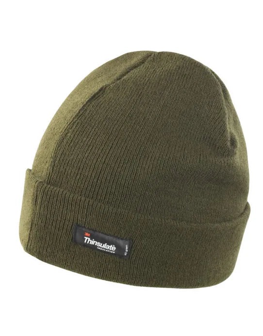 Result Winter Lightweight Thinsulate Hat rc133x - Olive O S - Customisable Hats