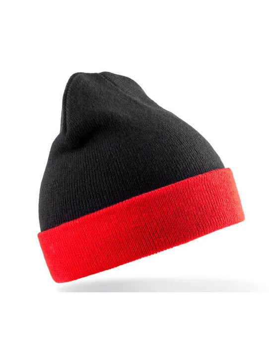 Result Recycled Black Compass Beanie rc930x - - Customisable Caps