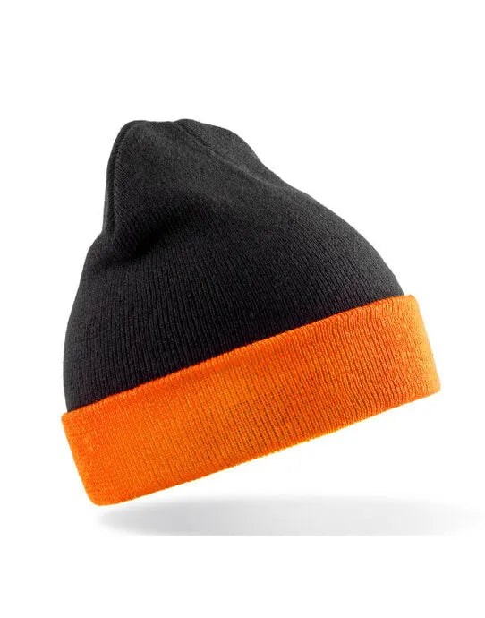 Result Recycled Black Compass Beanie rc930x - - Customisable Caps