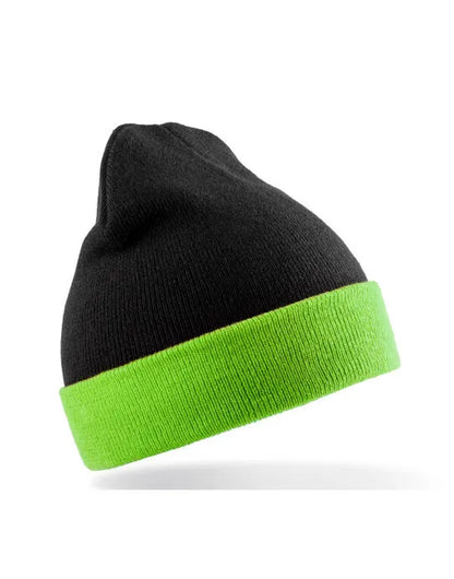 Result Recycled Black Compass Beanie rc930x - - Customisable Caps