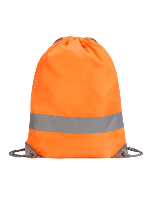 Shugon Stafford Drawstring Tote Bag sh5892 - Hi Vis Orange O S - Customisable Bags