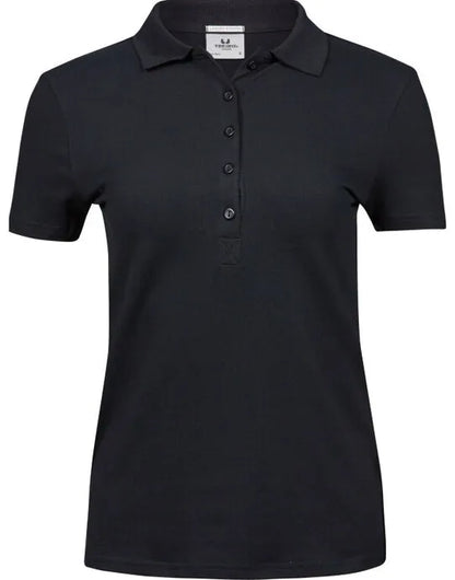 Ladies Luxury Stretch Polo Tj145 - Black S - Customisable POLO SHIRTS