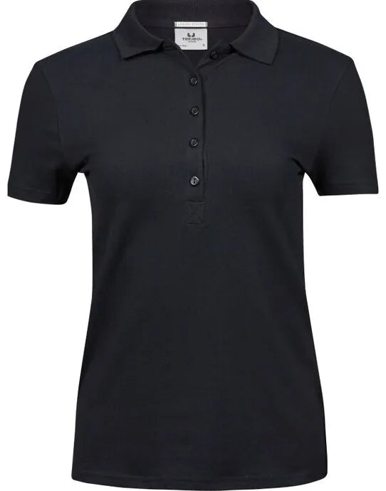 Ladies Luxury Stretch Polo Tj145 - Black XL - Customisable POLO SHIRTS