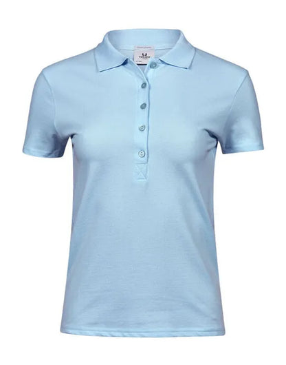 Ladies Luxury Stretch Polo Tj145 - Light Blue L - Customisable POLO SHIRTS
