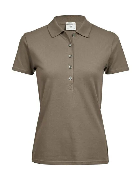 Ladies Luxury Stretch Polo Tj145 - Clay L - Customisable POLO SHIRTS