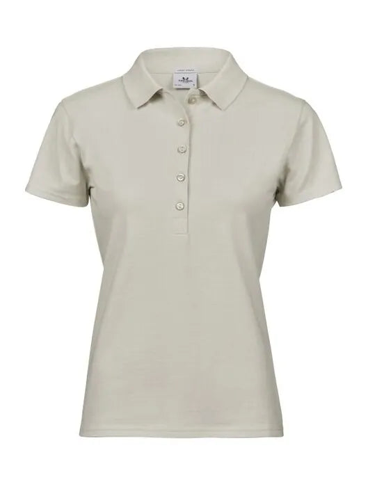 Ladies Luxury Stretch Polo Tj145 - Cement S - Customisable POLO SHIRTS