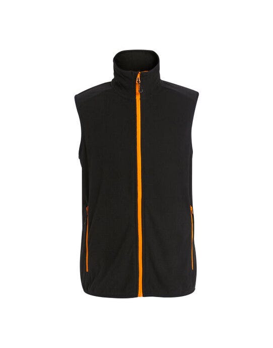 Navigate fleece bodywarmer - TRF695 - Black Orange Pop - Customisable Bodywarmers