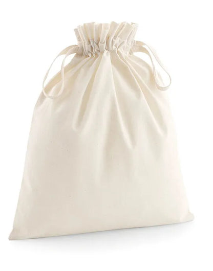 Westford Mill Soft Cotton Drawcord Bag w118 - - Customisable Bags