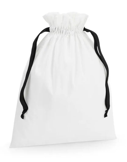 Westford Mill Cotton Bag W Ribbon Cord w121 - - Customisable Bags