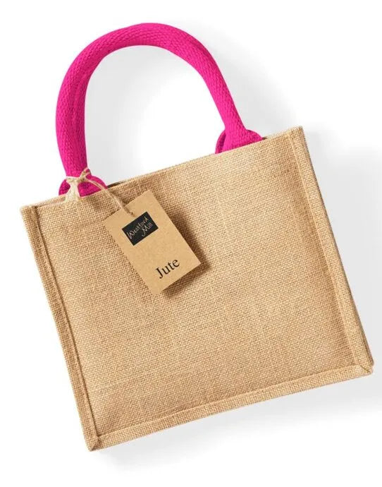Westford Mill Jute Mini Gift Bag w412 - - Customisable Bags