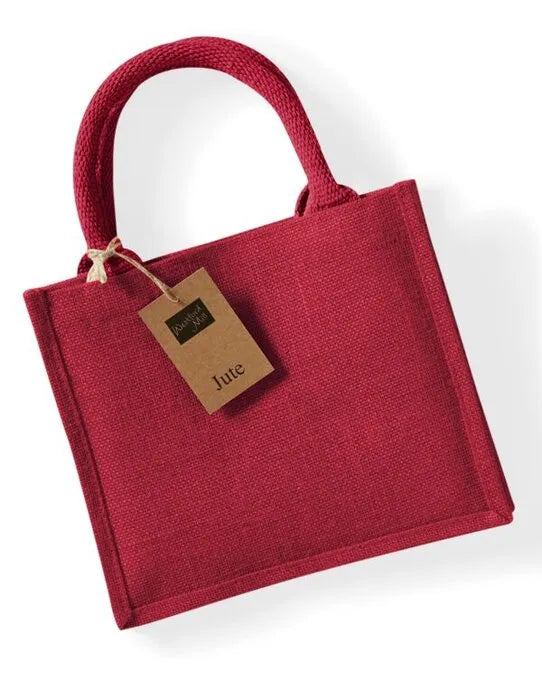 Westford Mill Jute Mini Gift Bag w412 - - Customisable Bags