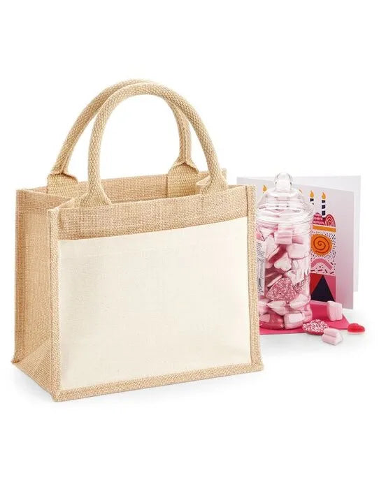 Westford Mill Pocket Jute Gift Bag w425 - - Customisable Bags