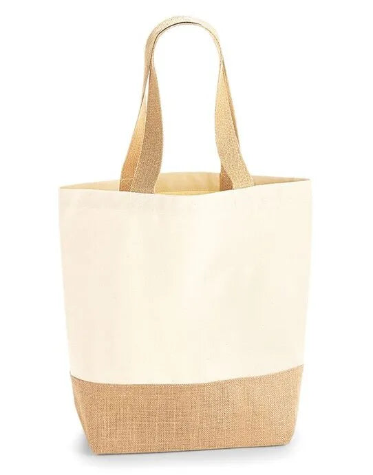 Westford Mill Jute Base Canvas Shopper w450 - - Customisable Bags