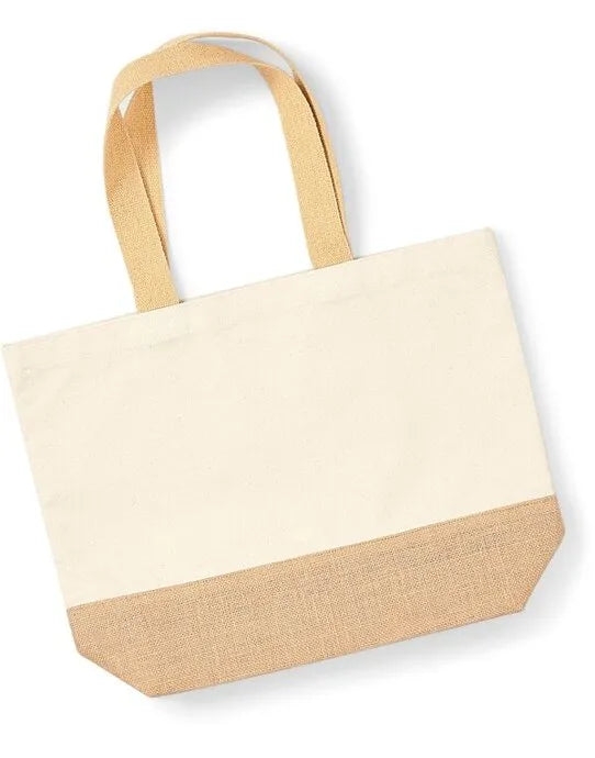Westford Mill Jute Base Canvas Tote w451 - - Customisable Bags