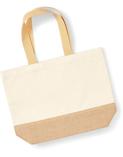 Westford Mill Jute Base Canvas Tote w451 - - Customisable Bags