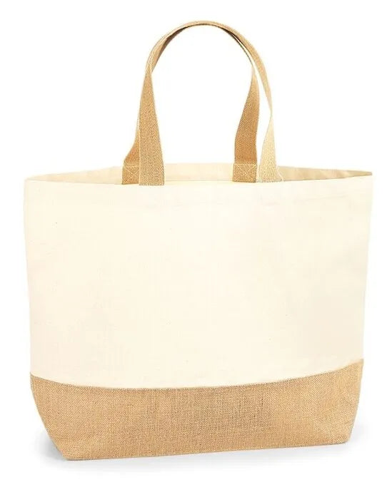 Westford Mill Jute Base Canvas Tote XL w452 - - Customisable Bags