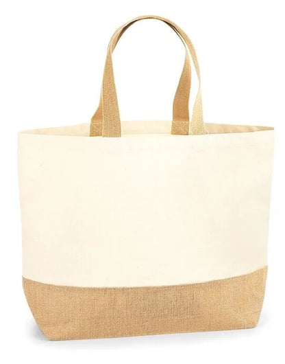 Westford Mill Jute Base Canvas Tote XL w452 - - Customisable Bags