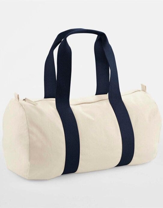 EAware Organic Barrel Bag - W814 - Natural French Navy O S - Customisable Bags