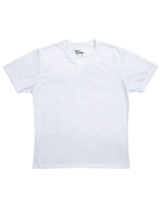 Xpres Ladies Subli Plus V Neck T-Shirt - XP522 - White - Customisable Ladies Short Sleeve T-Shirts