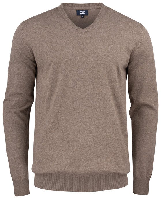 Oakville Vneck Men - CB355418 - Nougat Melange - Customisable Knitwear
