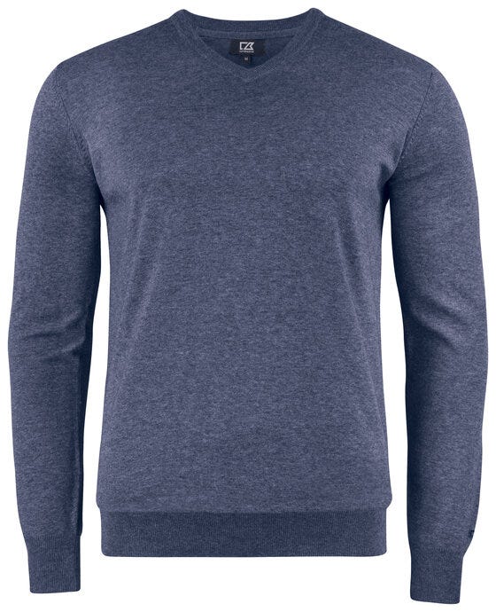 Oakville Vneck Men - CB355418 - Navy Melange - Customisable Knitwear