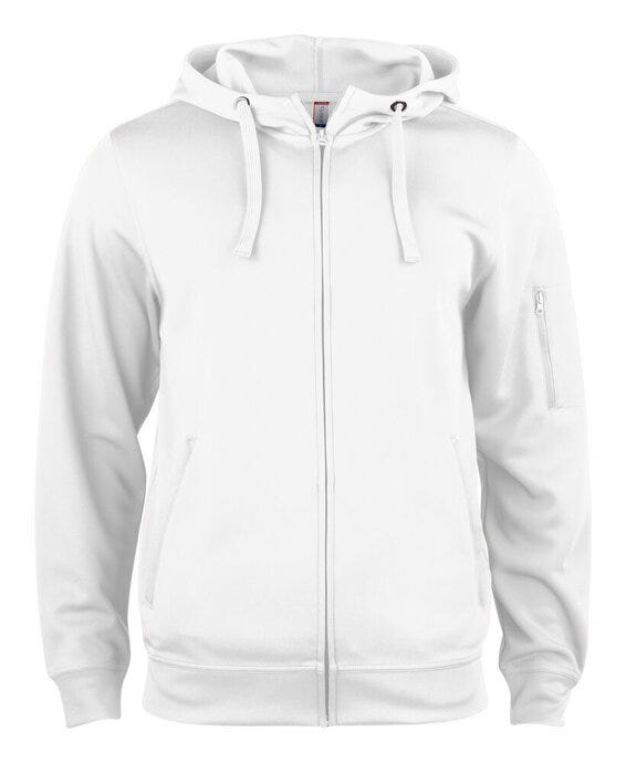 Basic Active Full Zip Hoody - CQ021014 - White - Customisable SWEATSHIRTS AND HOODIES